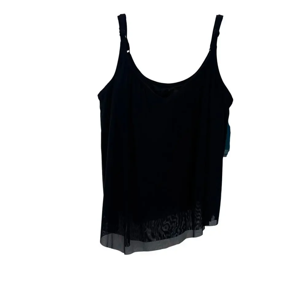 Coco Reef Bra Sized Swimwear Tankini Top Adjustable Straps Black Size 38D NWT - Picture 2 of 8